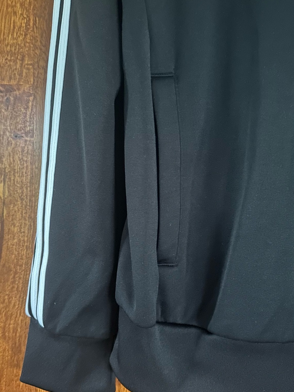 adidas Black Jacket with Blue Trefoil Tag - Picture 5 of 7